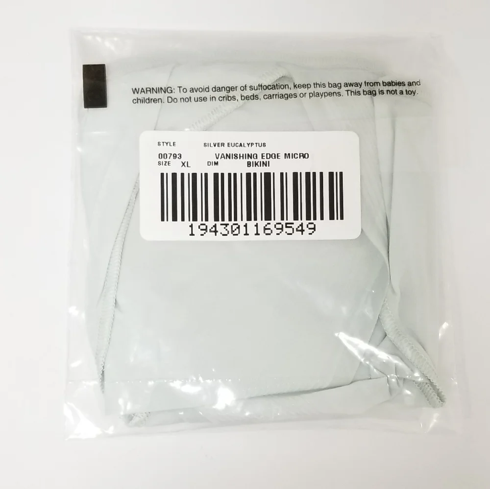 SOMA VANISHING EDGE Microfiber Bikini Panty Silver Eucalyptus XL